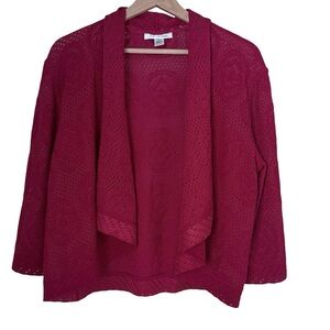 St. John Wool Blend Open Cardigan Sz L